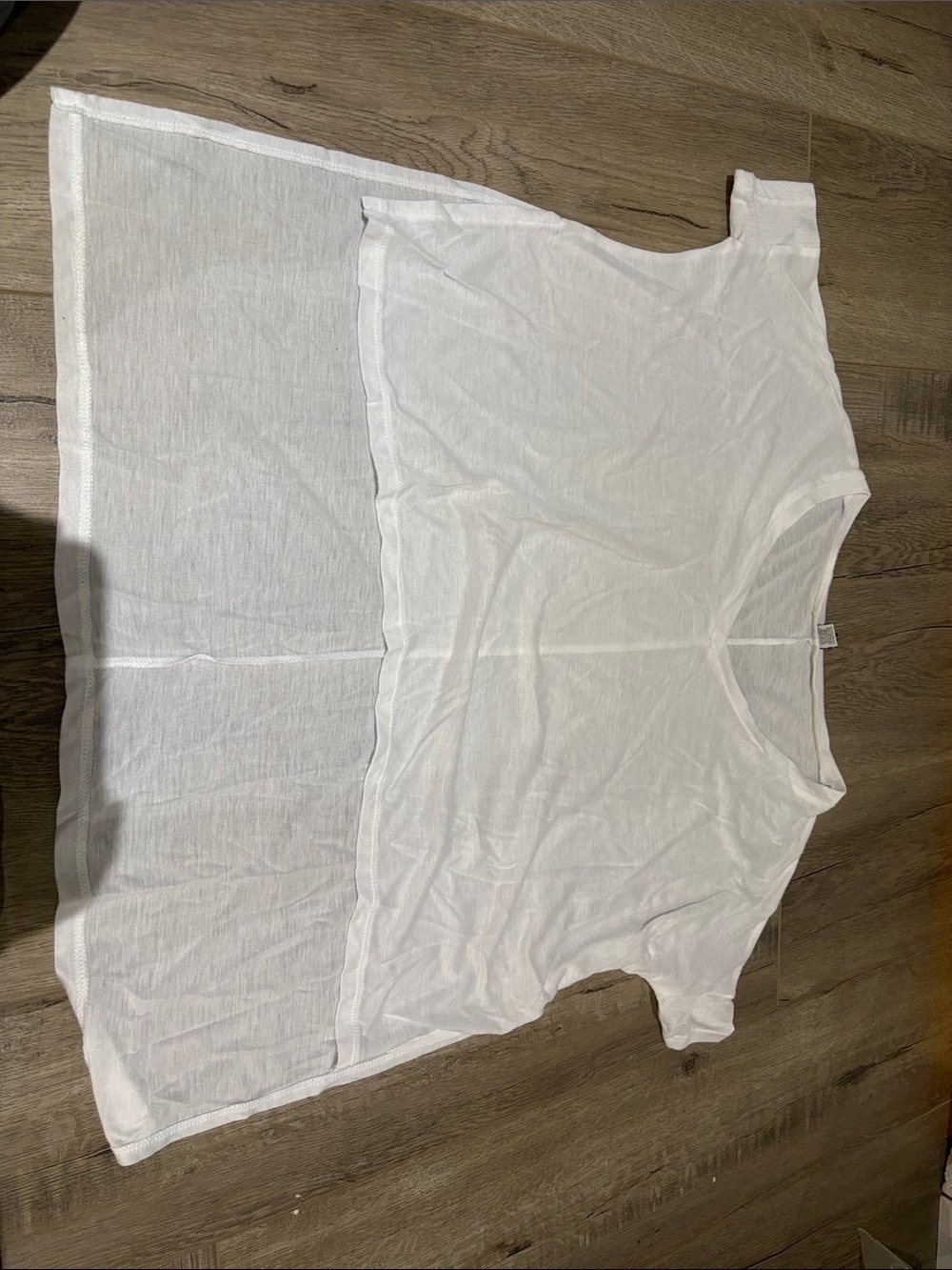 Poof! White Sheer Short Sleeve Top
